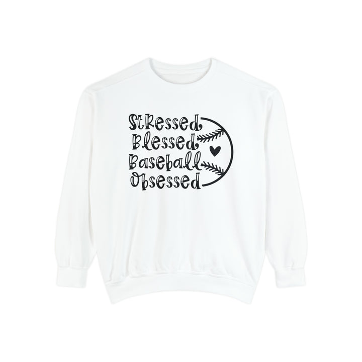 Stressed Blessed Baseball Obsessed Adult Unisex Premium Crewneck Sweatshirt