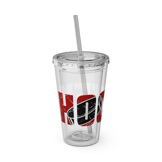 Hockey 16 oz Sunsplash Tumbler with Straw