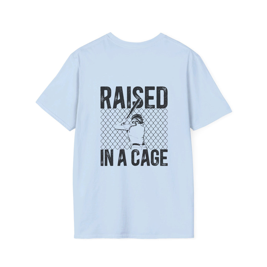 Raised in a Cage Softball Unisex Adult T-Shirt