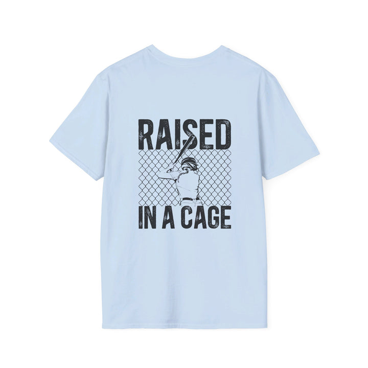 Raised in a Cage Softball Unisex Adult T-Shirt