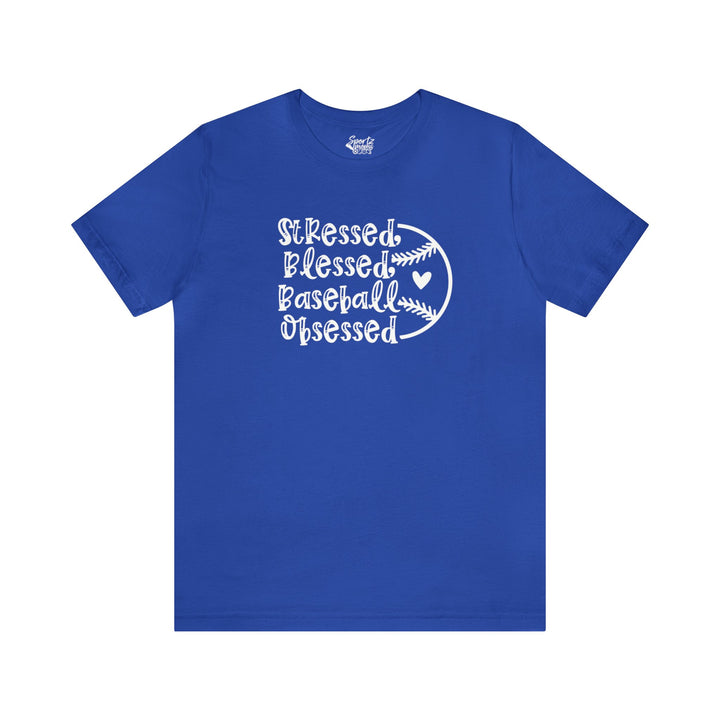Stressed Blessed Baseball Obsessed Adult Unisex Mid-Level T-Shirt