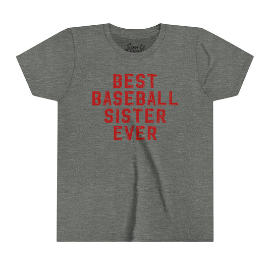 Best Baseball Sister Ever Youth Mid-Level T-Shirt