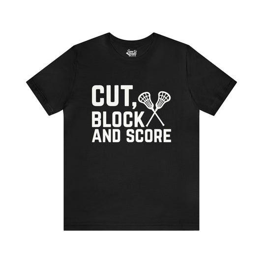 Cut Block and Score Lacrosse Adult Unisex Mid-Level T-Shirt