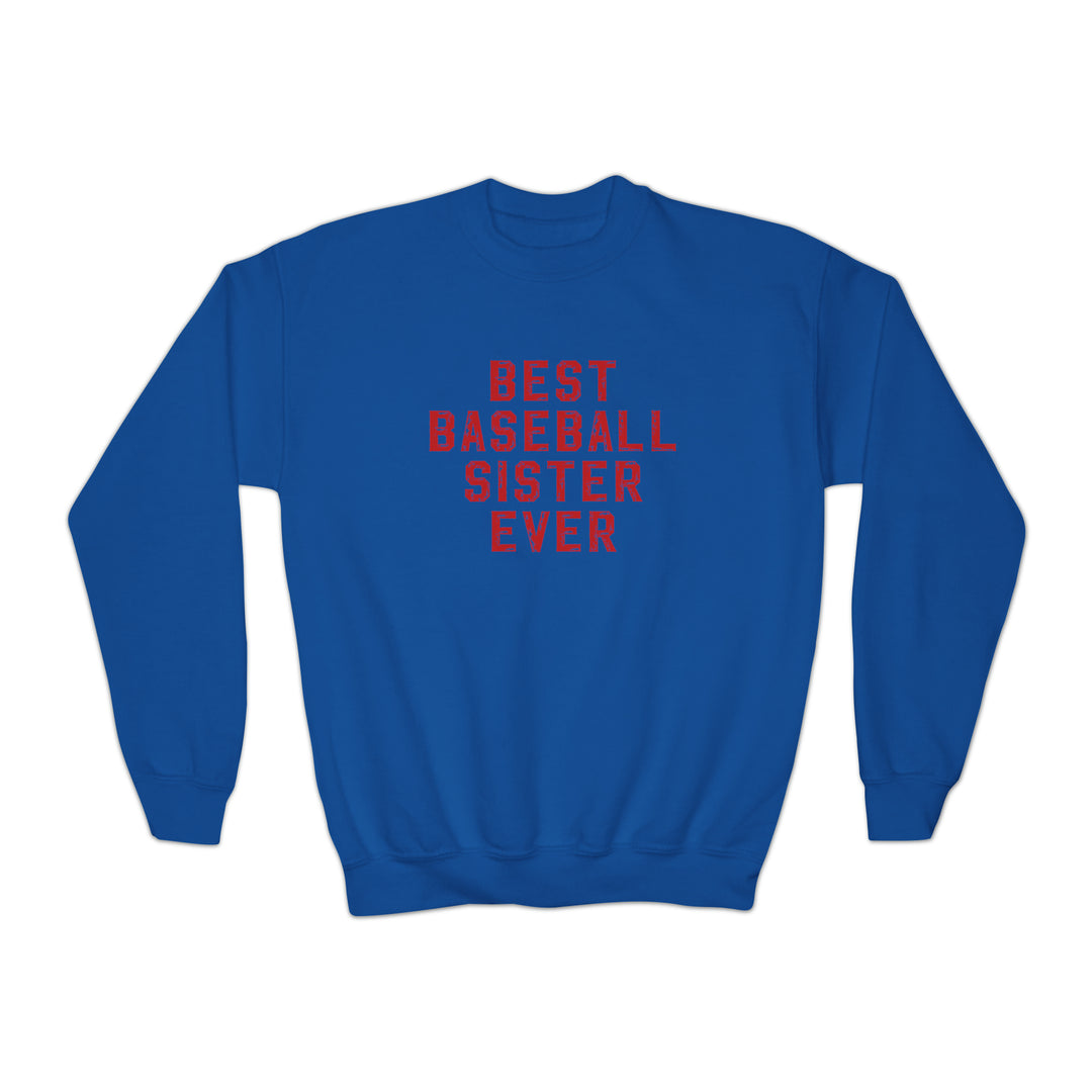 Best Baseball Sister Ever Youth Crewneck Sweatshirt