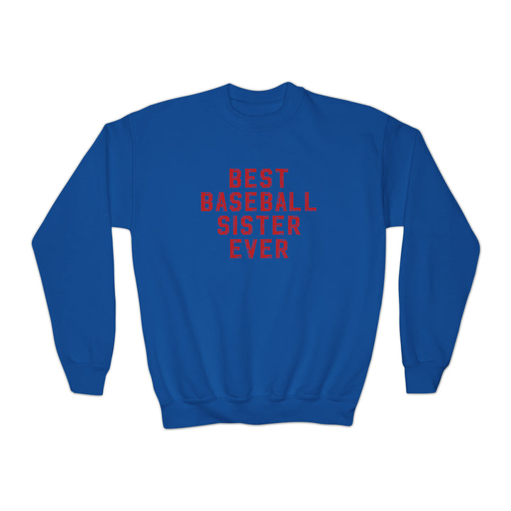 Best Baseball Sister Ever Youth Crewneck Sweatshirt