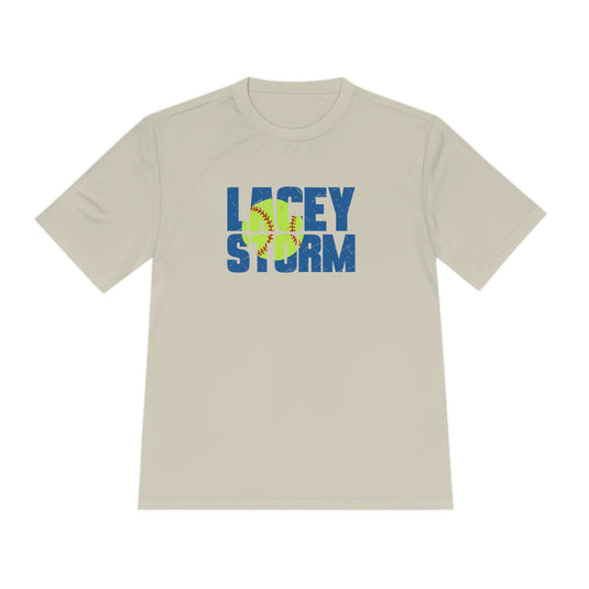 Lacey Storm Unisex Adult Moisture Wicking T-Shirt - Softball Design