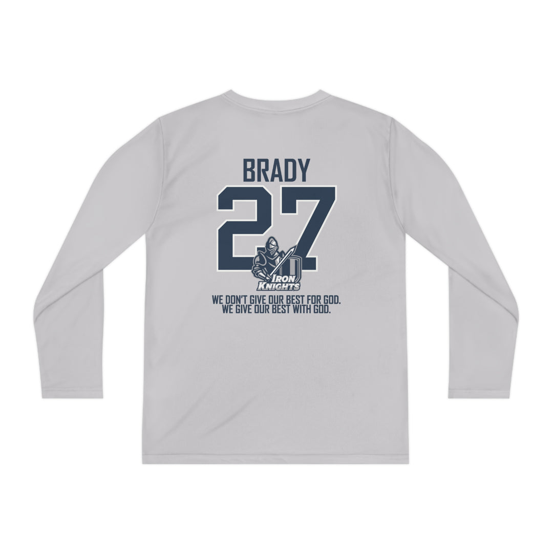 Iron Knights Youth Long Sleeve Competitor Moisture Wicking Tee W/Knight Design, Name & Number