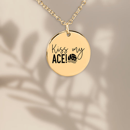 Kiss My Ace Volleyball Coin Necklace