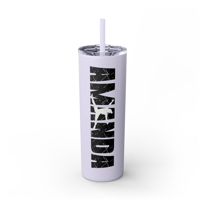 Gymnastics 20oz Skinny Tumbler with Straw w/Custom Name