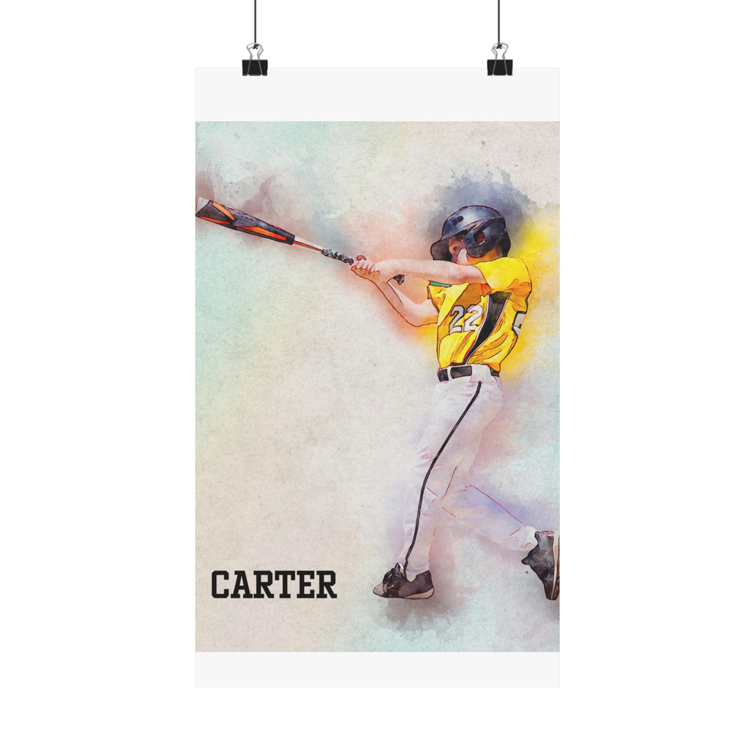 Matte Vertical Poster w/Watercolor Effect