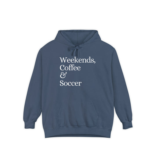 Weekends Coffee & Soccer Adult Unisex Premium Hooded Sweatshirt