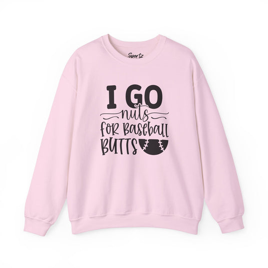 I Go Nuts Baseball Adult Unisex Basic Crewneck Sweatshirt