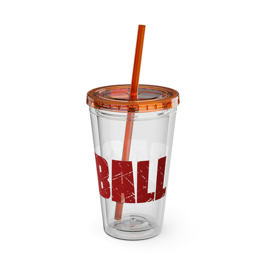 Baseball 16 oz Sunsplash Tumbler with Straw