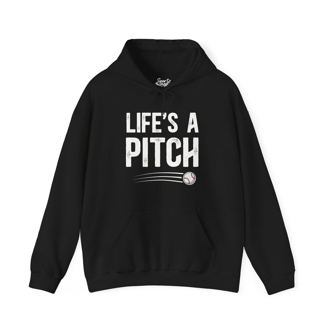 Life's a Pitch Baseball Adult Unisex Hooded Sweatshirt