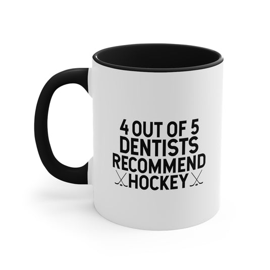 4 out of 5 Dentists 11oz Hockey Accent Mug