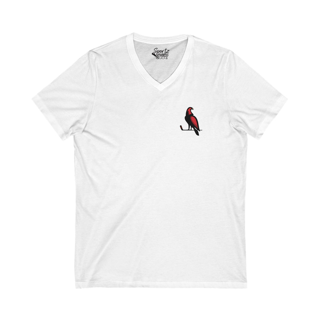 Wheeling Lightningbirds Unisex Adult Women's V-Neck T-Shirt - Bird Logo Only