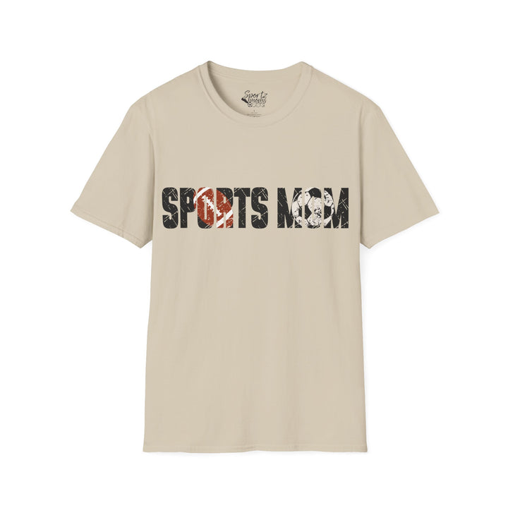 Sports Mom w/Football & Soccer Ball Adult Unisex T-Shirt
