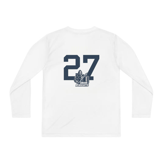 Iron Knights Youth Long Sleeve Competitor Moisture Wicking Tee W/Flag Design, Name & Number