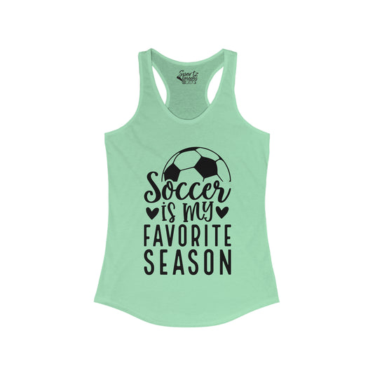 Soccer is My Favorite Season Adult Women's Racerback Tank