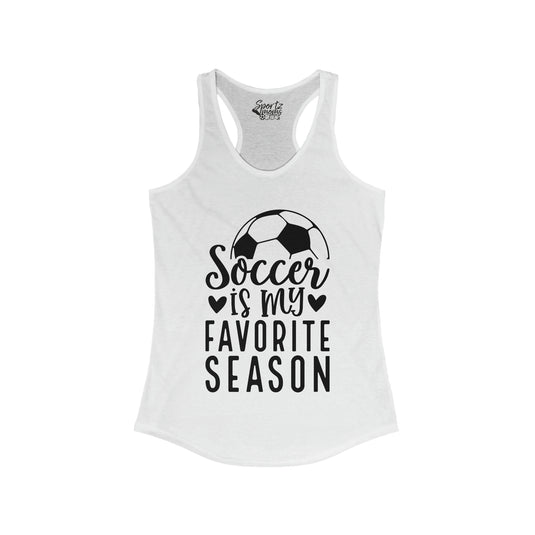 Soccer is My Favorite Season Adult Women's Racerback Tank