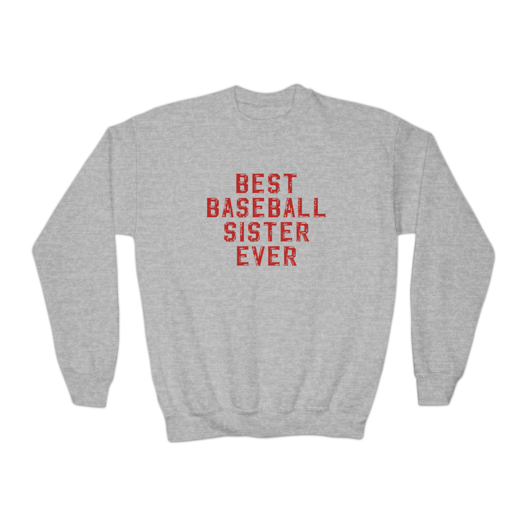 Best Baseball Sister Ever Youth Crewneck Sweatshirt