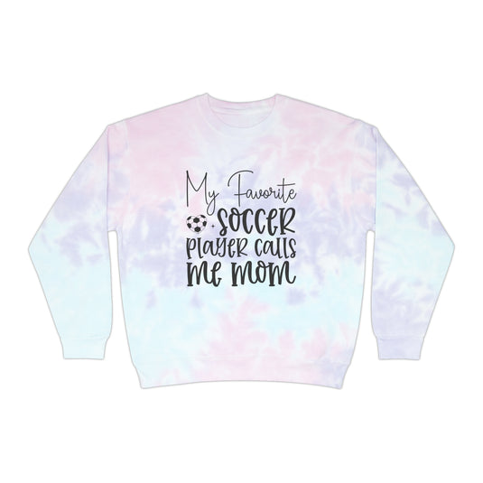 My Favorite Soccer Player Adult Unisex Tie-Dye Crewneck Sweatshirt