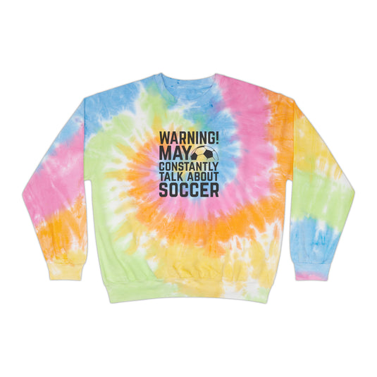 Warning Soccer Adult Unisex Tie-Dye Crewneck Sweatshirt