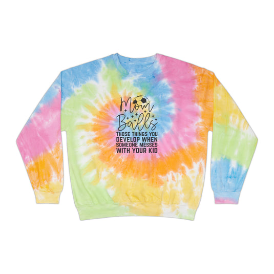 Mom Balls Soccer Adult Unisex Tie-Dye Crewneck Sweatshirt