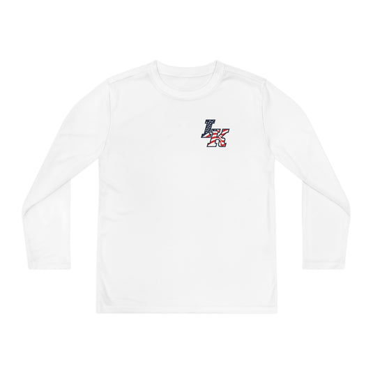 Iron Knights Youth Long Sleeve Competitor Moisture Wicking Tee W/Flag Design, Name & Number