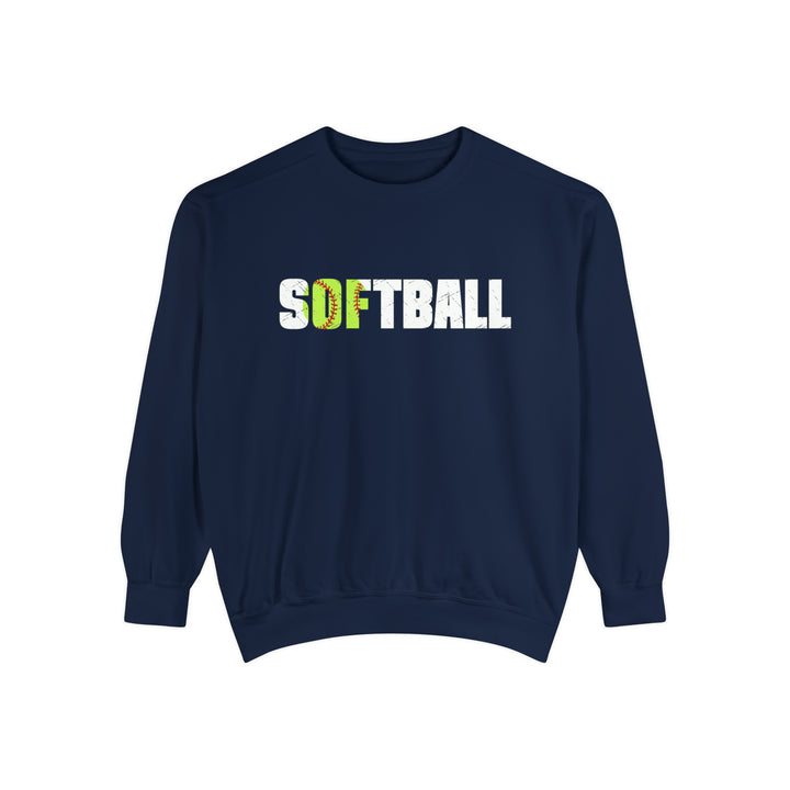 Softball w/White Text Adult Unisex Premium Crewneck Sweatshirt