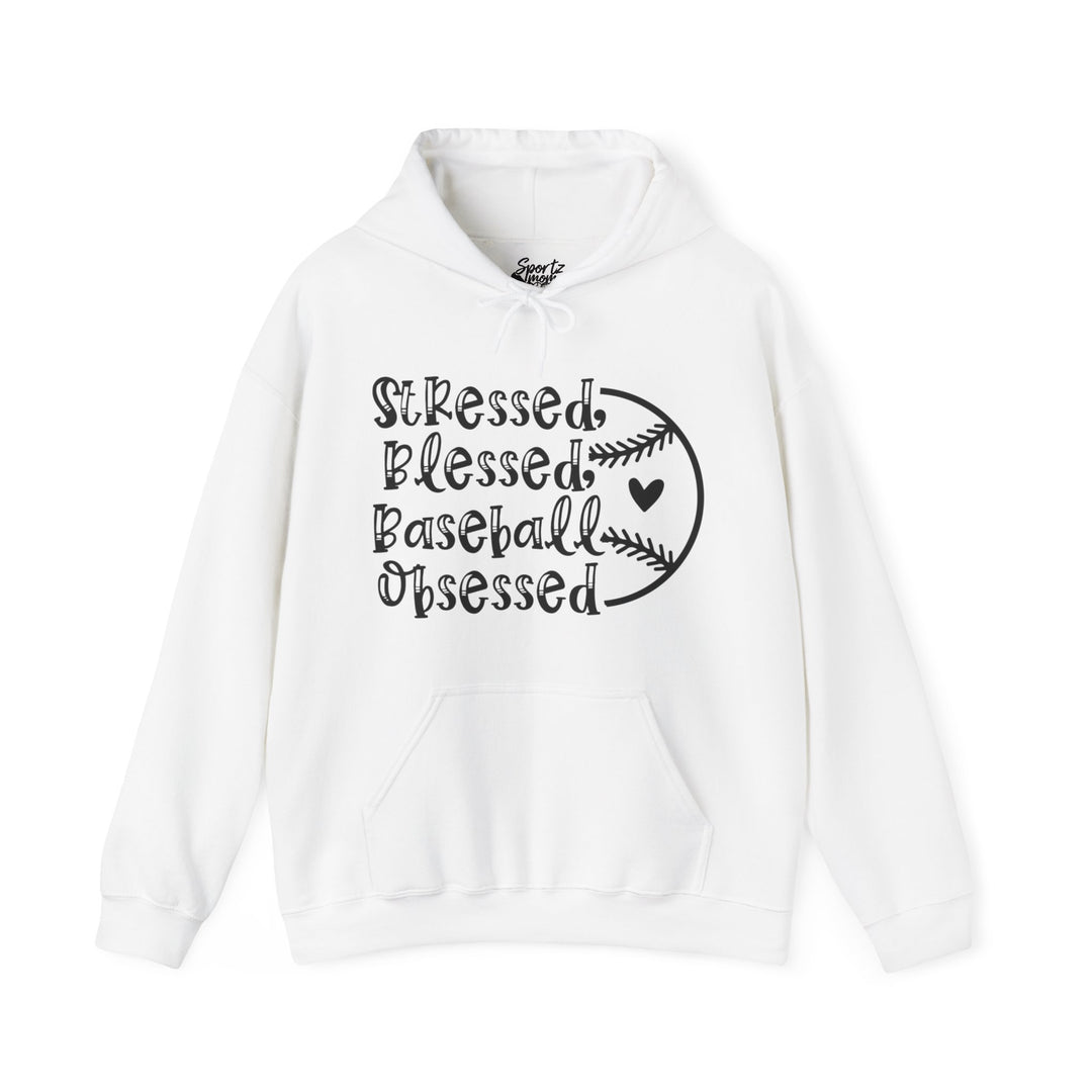 Stressed Blessed Baseball Obsessed Adult Unisex Hooded Sweatshirt