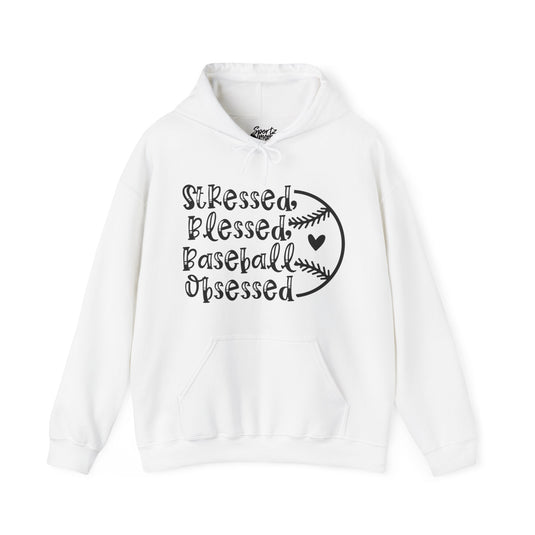 Stressed Blessed Baseball Obsessed Adult Unisex Basic Hooded Sweatshirt