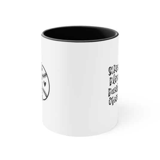 Stressed Blessed Baseball Obsessed 11oz Accent Mug