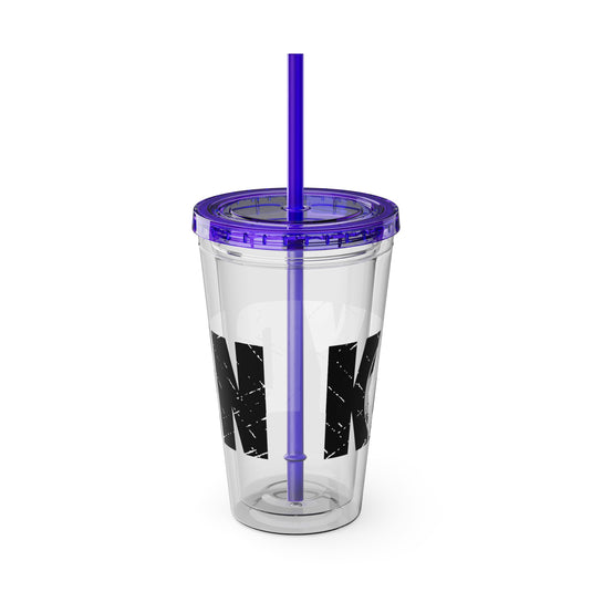 Soccer 16 oz Sunsplash Tumbler with Straw w/Custom Name