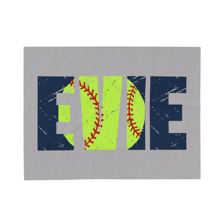 Softball Plush Blanket w/Custom Name