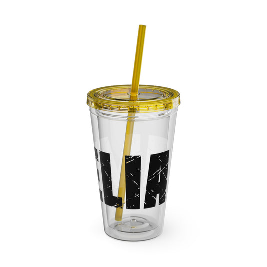 Cheer 16 oz Sunsplash Tumbler with Straw w/Custom Name