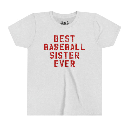 Best Baseball Sister Ever Youth Mid-Level T-Shirt