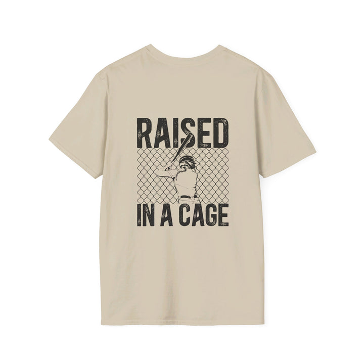 Raised in a Cage Softball Unisex Adult T-Shirt