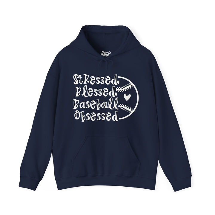 Stressed Blessed Baseball Obsessed Adult Unisex Hooded Sweatshirt