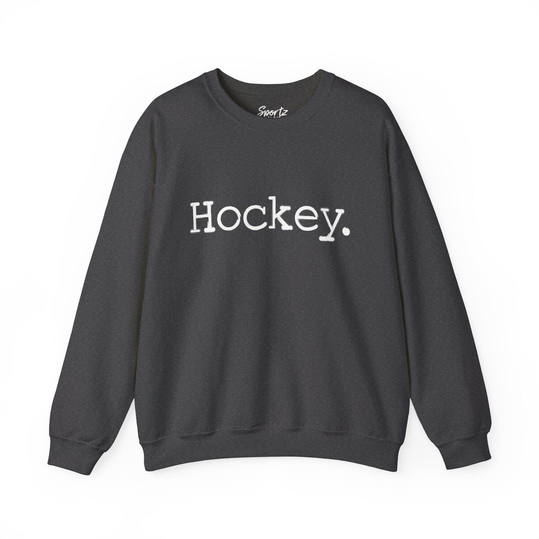 Typewriter Design Hockey Adult Unisex Crewneck Sweatshirt