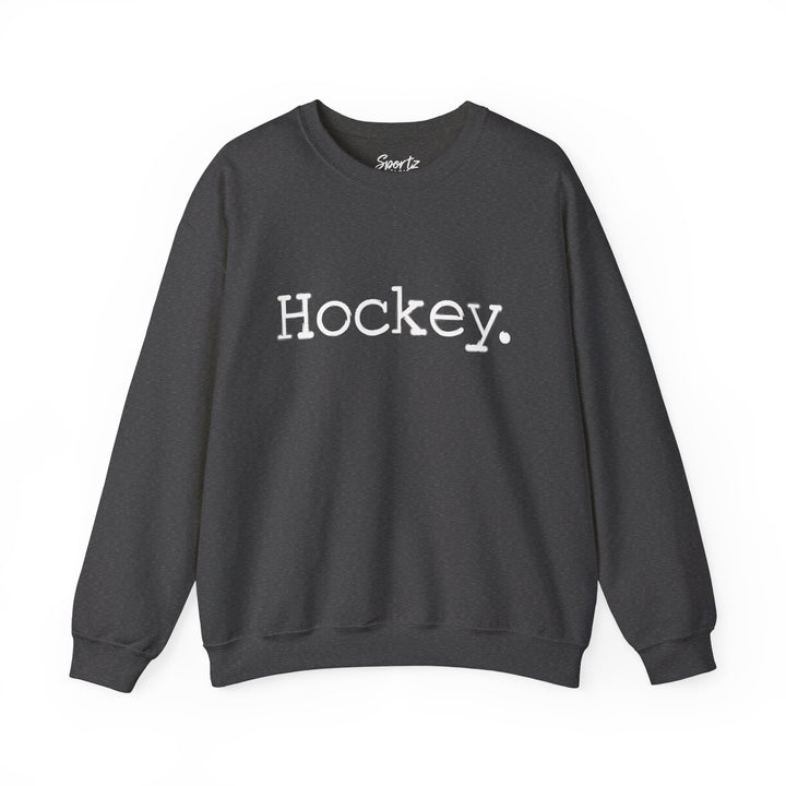 Typewriter Design Hockey Adult Unisex Crewneck Sweatshirt