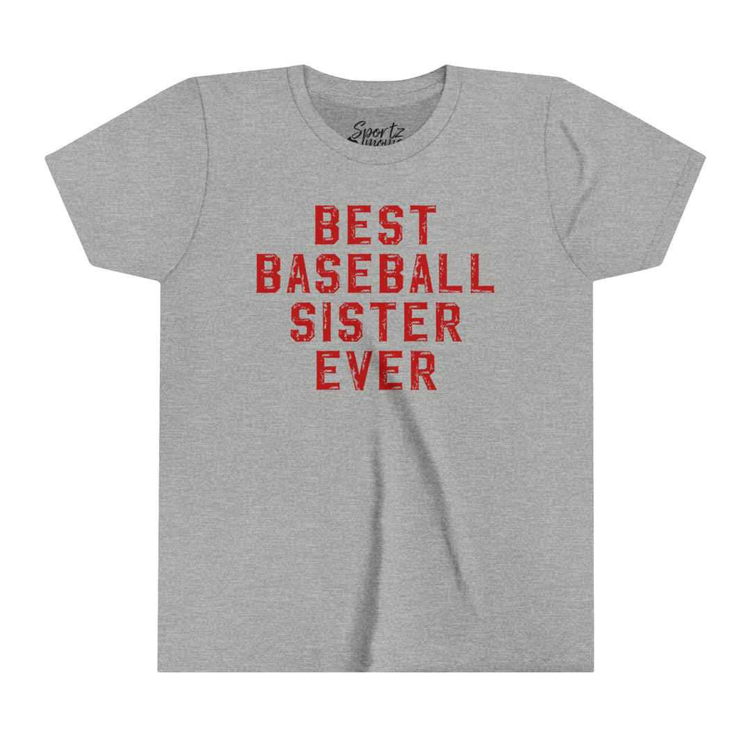 Best Baseball Sister Ever Youth Mid-Level T-Shirt
