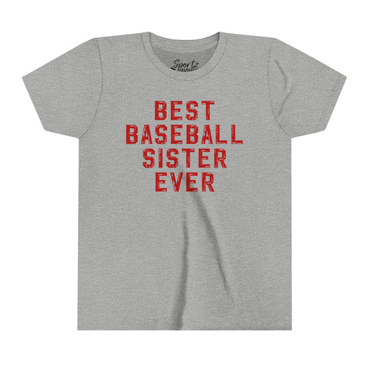 Best Baseball Sister Ever Youth Mid-Level T-Shirt