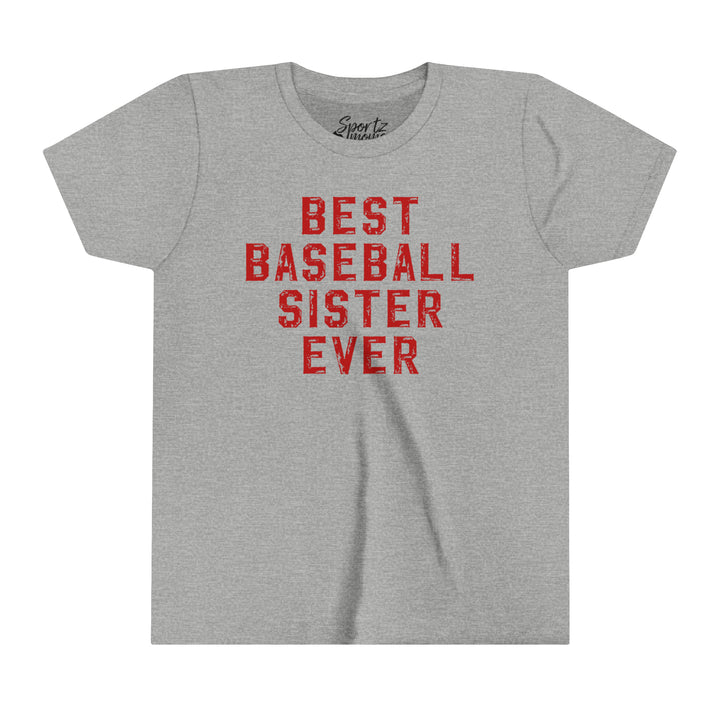 Best Baseball Sister Ever Youth Mid-Level T-Shirt