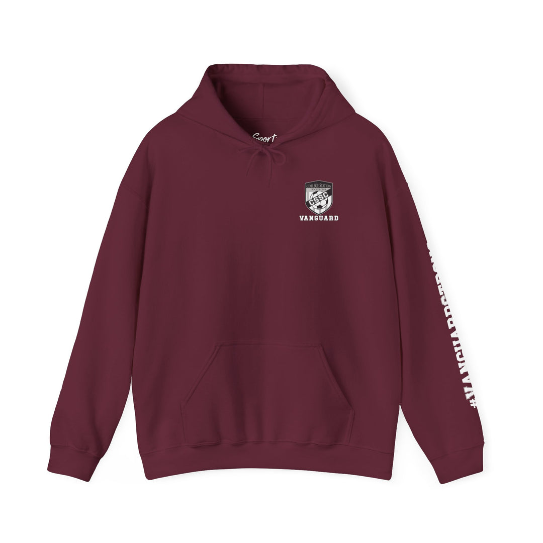 College Station Soccer Club Vanguard Unisex Adult Hooded Sweatshirt w/ Logo on Left Chest
