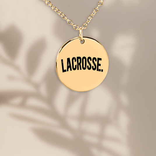 Lacrosse Rustic Design Coin Necklace