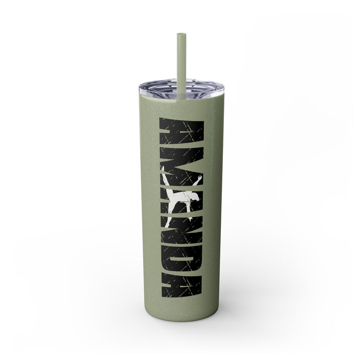 Gymnastics 20oz Skinny Tumbler with Straw w/Custom Name