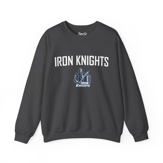 Iron Knights Basic Adult Unisex Crewneck Sweatshirt w/Name, Number & Bible Verse - All White or Blue Design