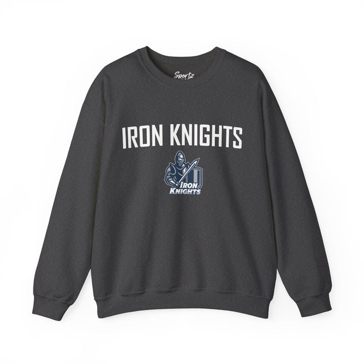 Iron Knights Adult Unisex Crewneck Sweatshirt w/Name, Number & Bible Verse - All White or Blue Design