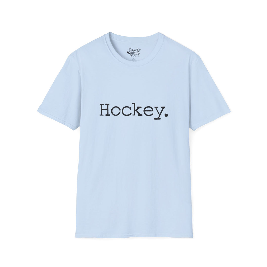 Typewriter Design Hockey Adult Unisex T-Shirt